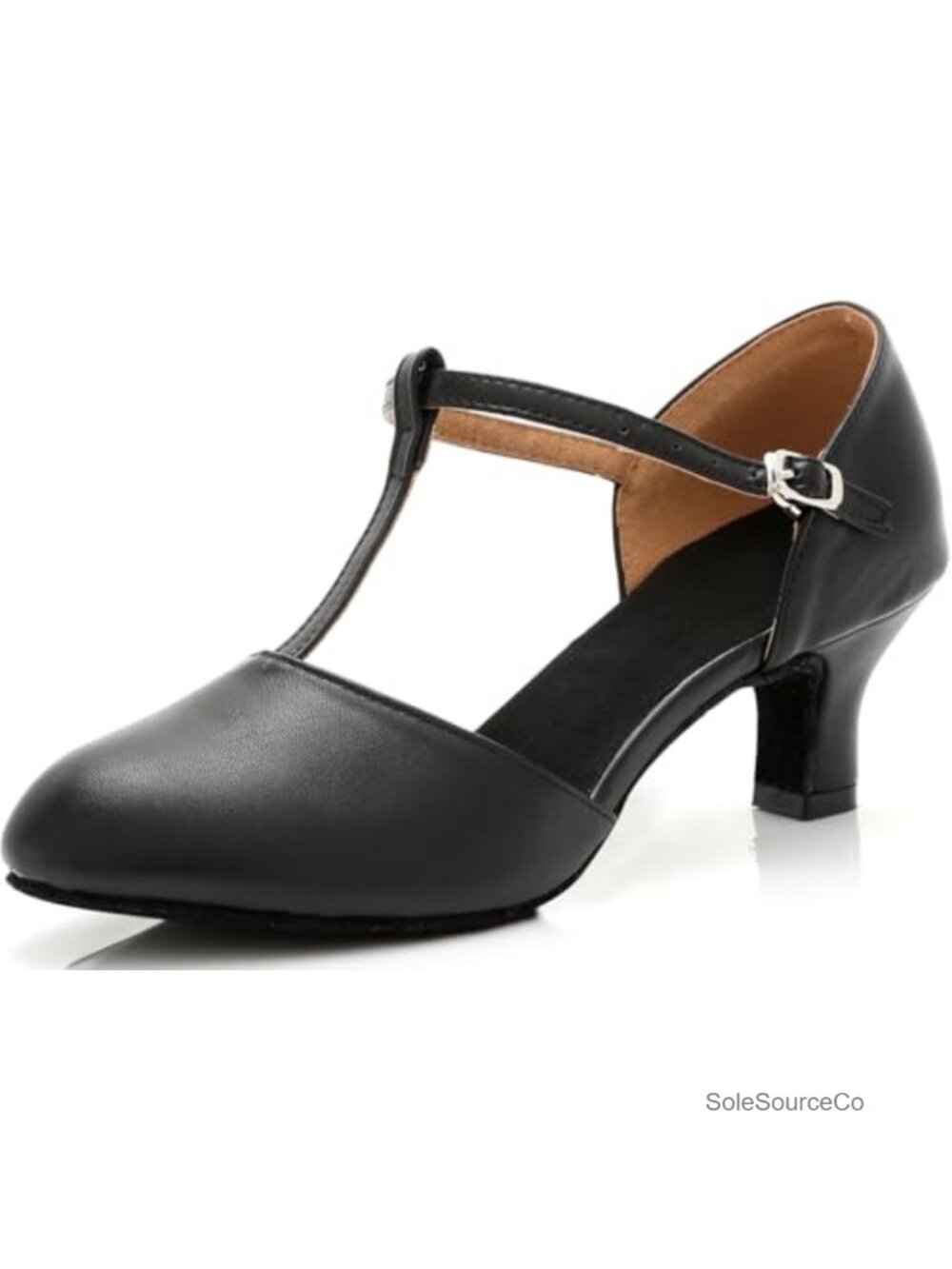 Women's T-Strap Character Dance Shoes Ballroom Heels Suede Sole